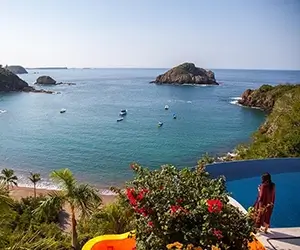 Aerial view of the coast in Careyes