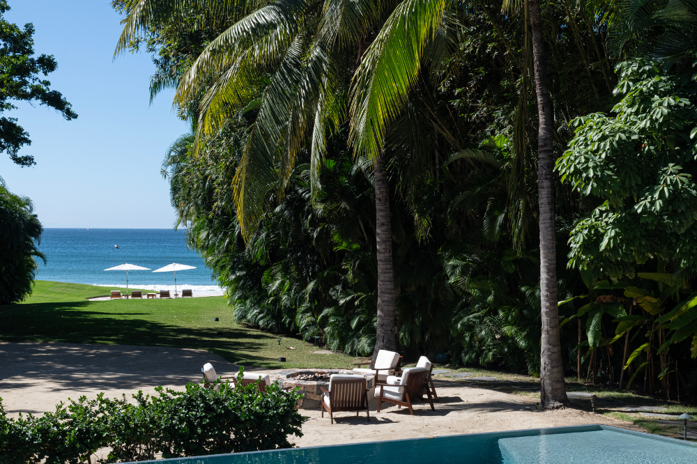 Three-tier infinity pool at Casa Escondida, a fully staffed beachfront villa in Ranchos Estates, Punta Mita.