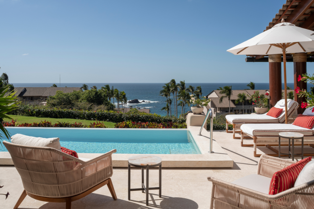 Infinity pool view at Villa Amara, a fully staffed private villa in Four Seasons Punta Mita.